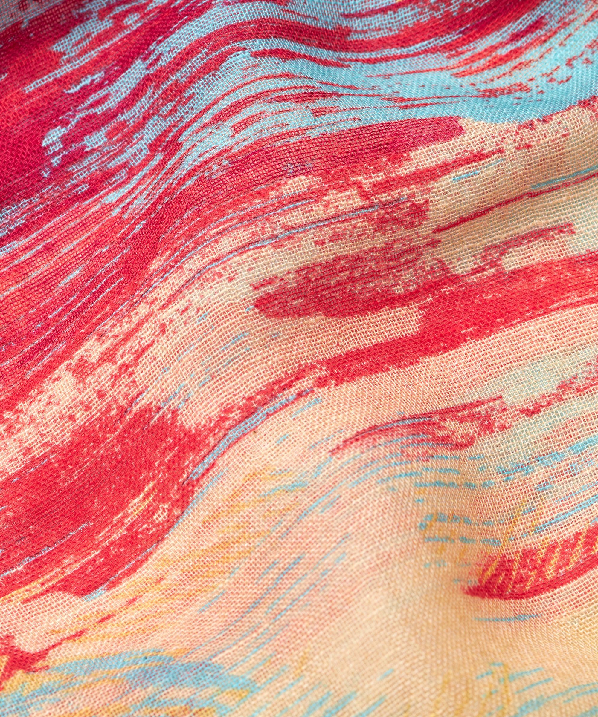 gemusterter Schal aus Leinenmischung, Persian Red