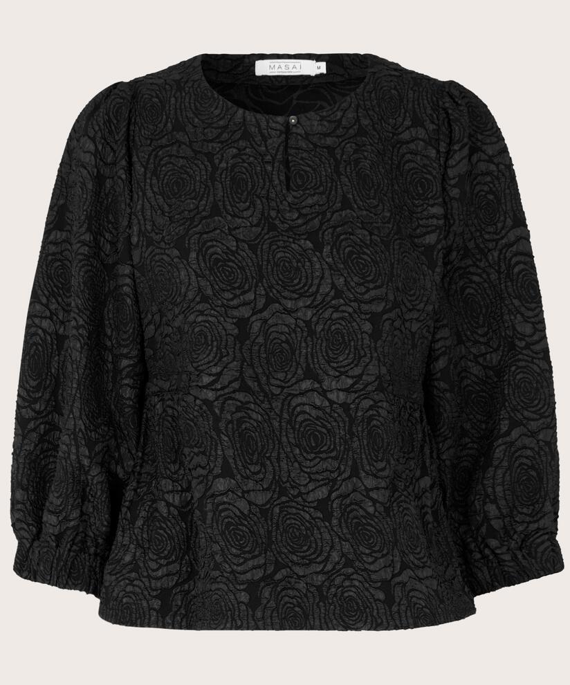 Bluse mit Blumendruckeffekt , Black