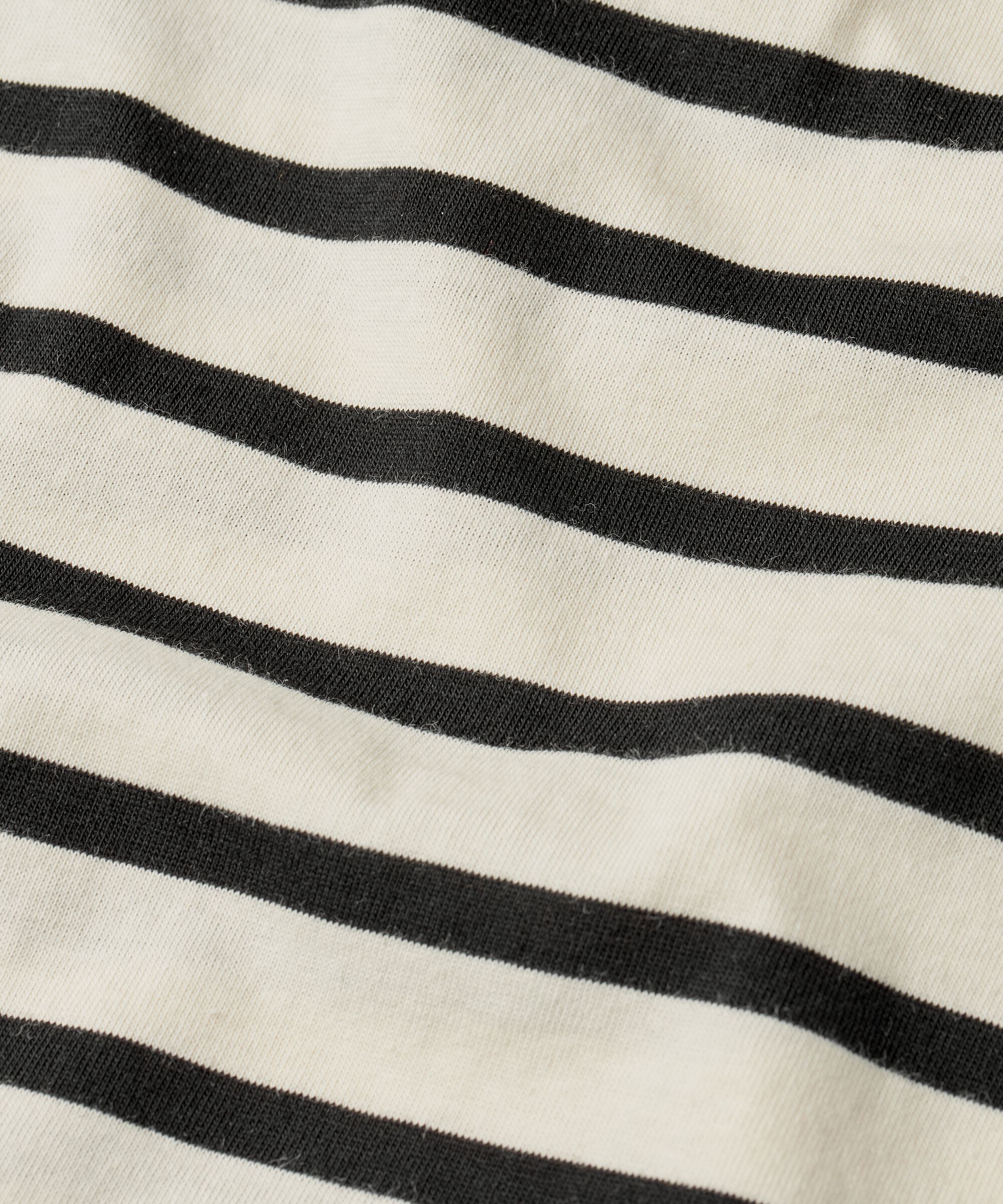 gestreiftes T-Shirt mit Rundhals, Black