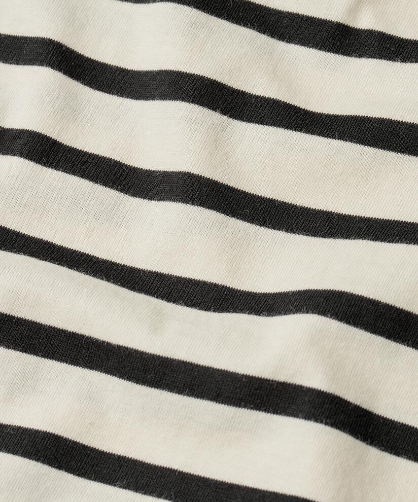 gestreiftes T-Shirt mit Rundhals, Black