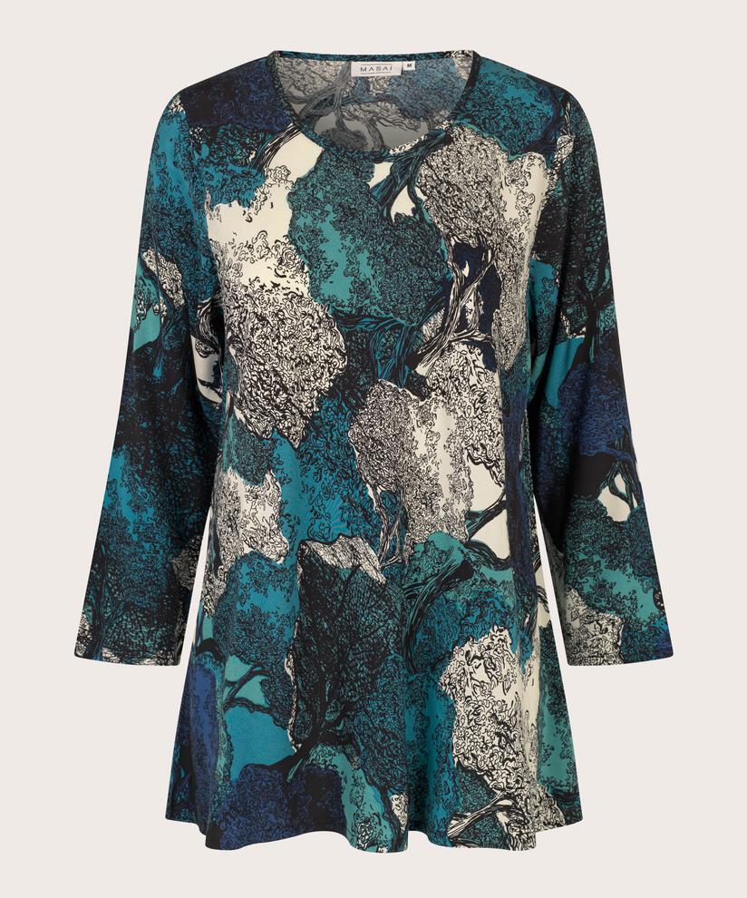 Viskosebluse Mit Rundhalsausschnitt, Celestial