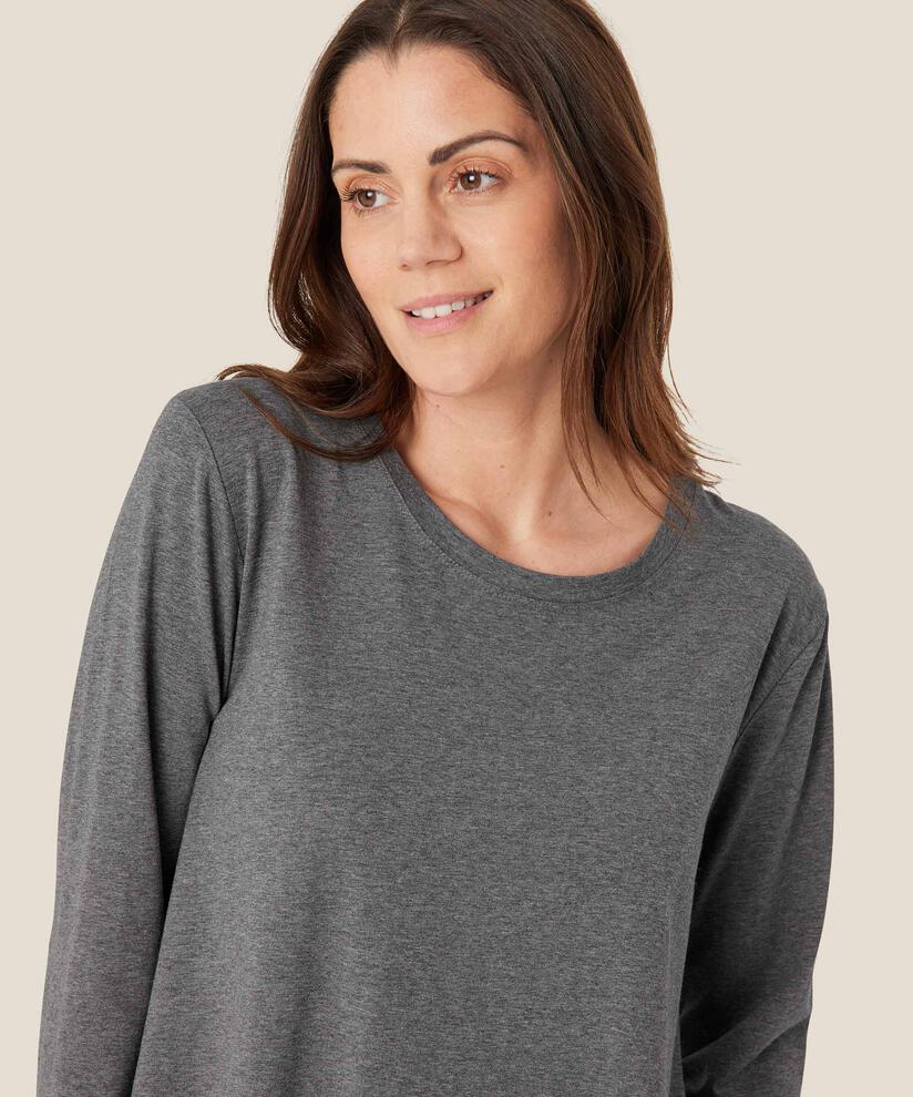 Shirt Mit Rundem Hals, D. Grey mel.