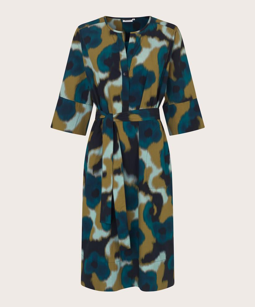 Kleid aus bedruckter Baumwolle mit Eingrifftaschen, Celestial