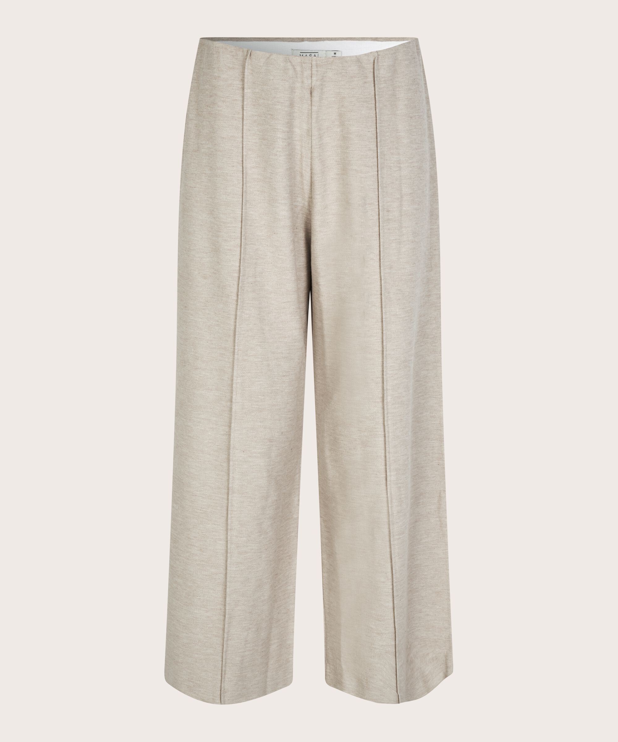 Jerseyhose mit elastischem Bund, Beige melange