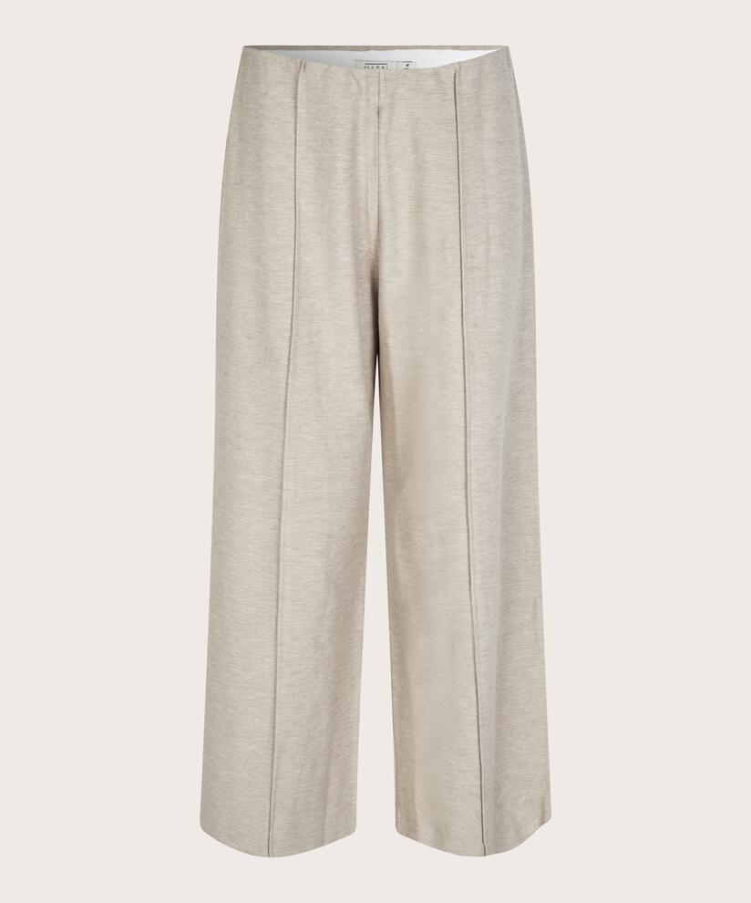 Jerseyhose mit elastischem Bund, Beige melange