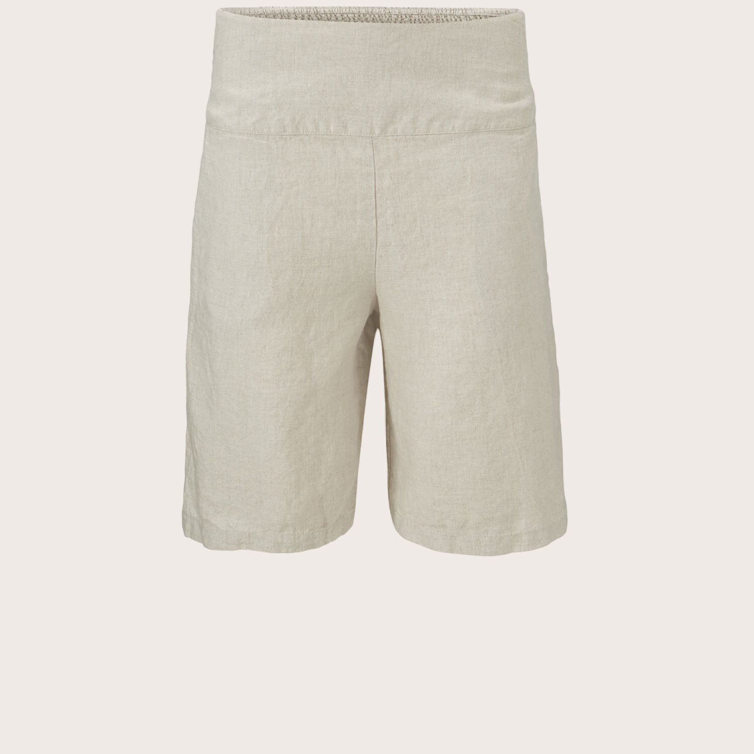 Leinenshorts Mit Gesmoktem Gummizug Hinten, Natural