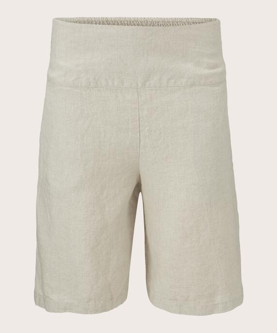 Leinenshorts Mit Gesmoktem Gummizug Hinten, Natural
