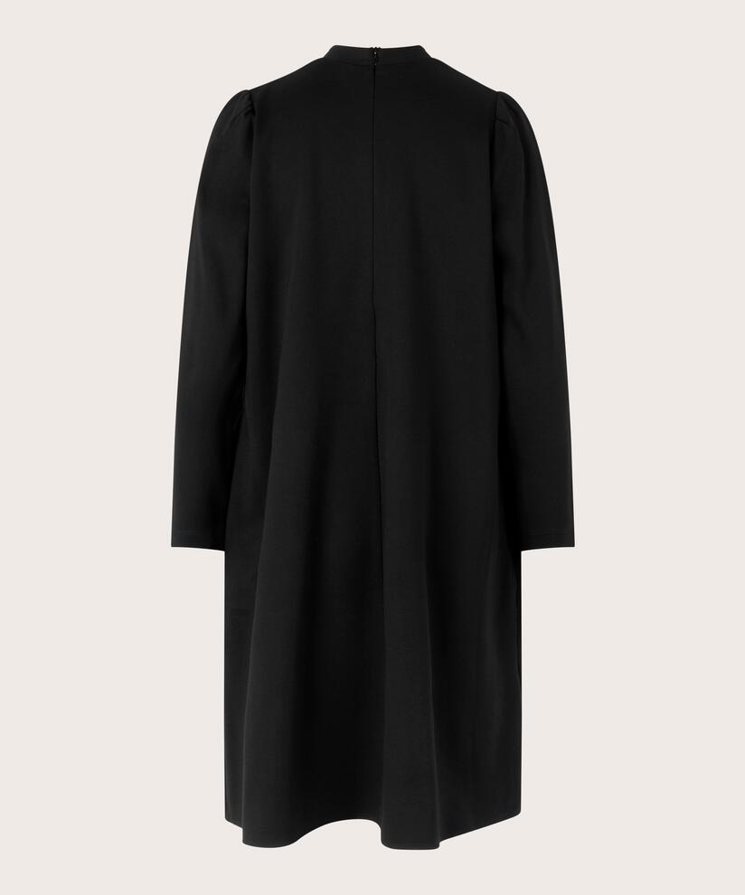 Jerseykleid mit Wickeleffekt und Drapierung, Black