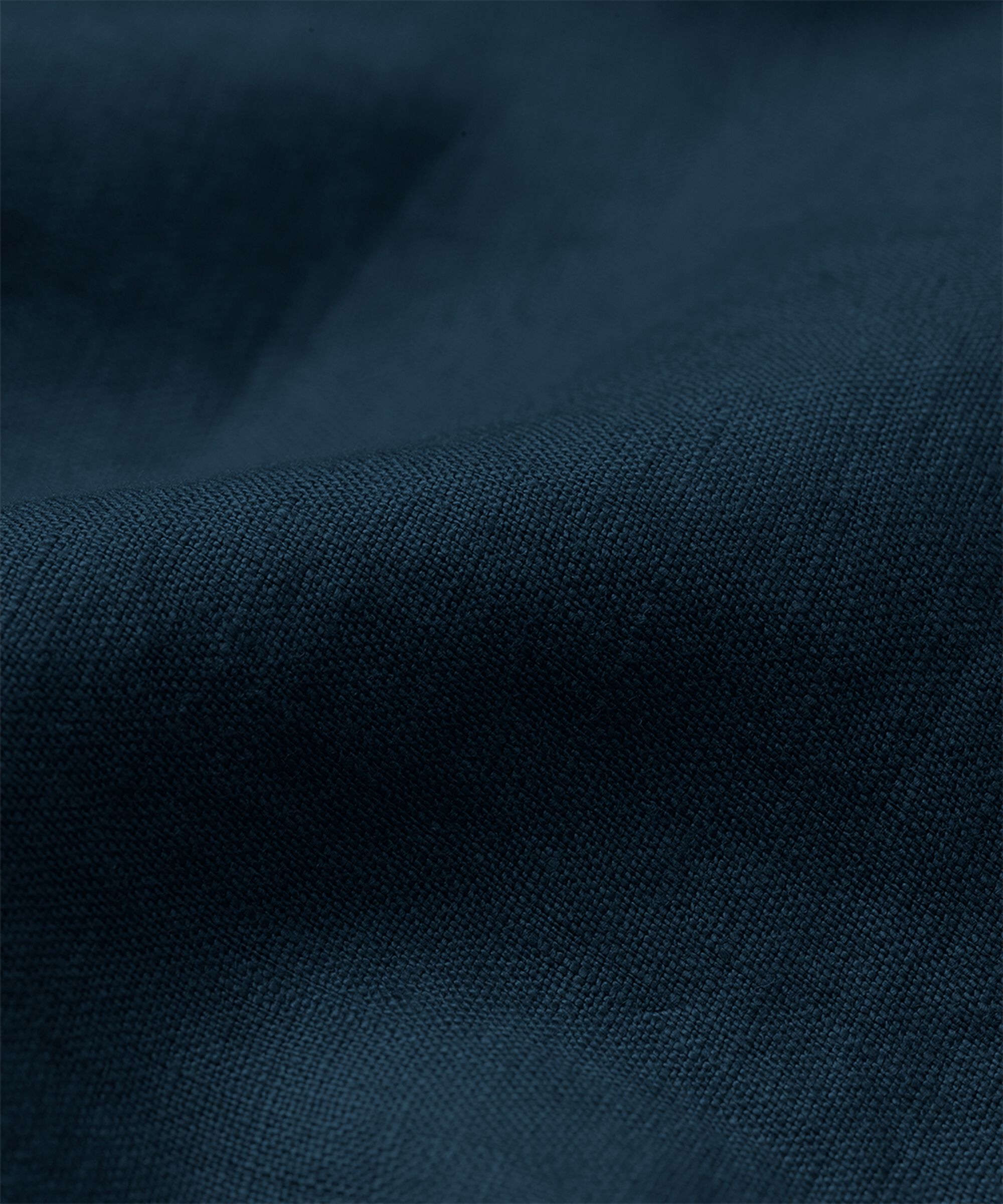 Leinenkleid mit V-Ausschnitt und Eingrifftaschen, Navy