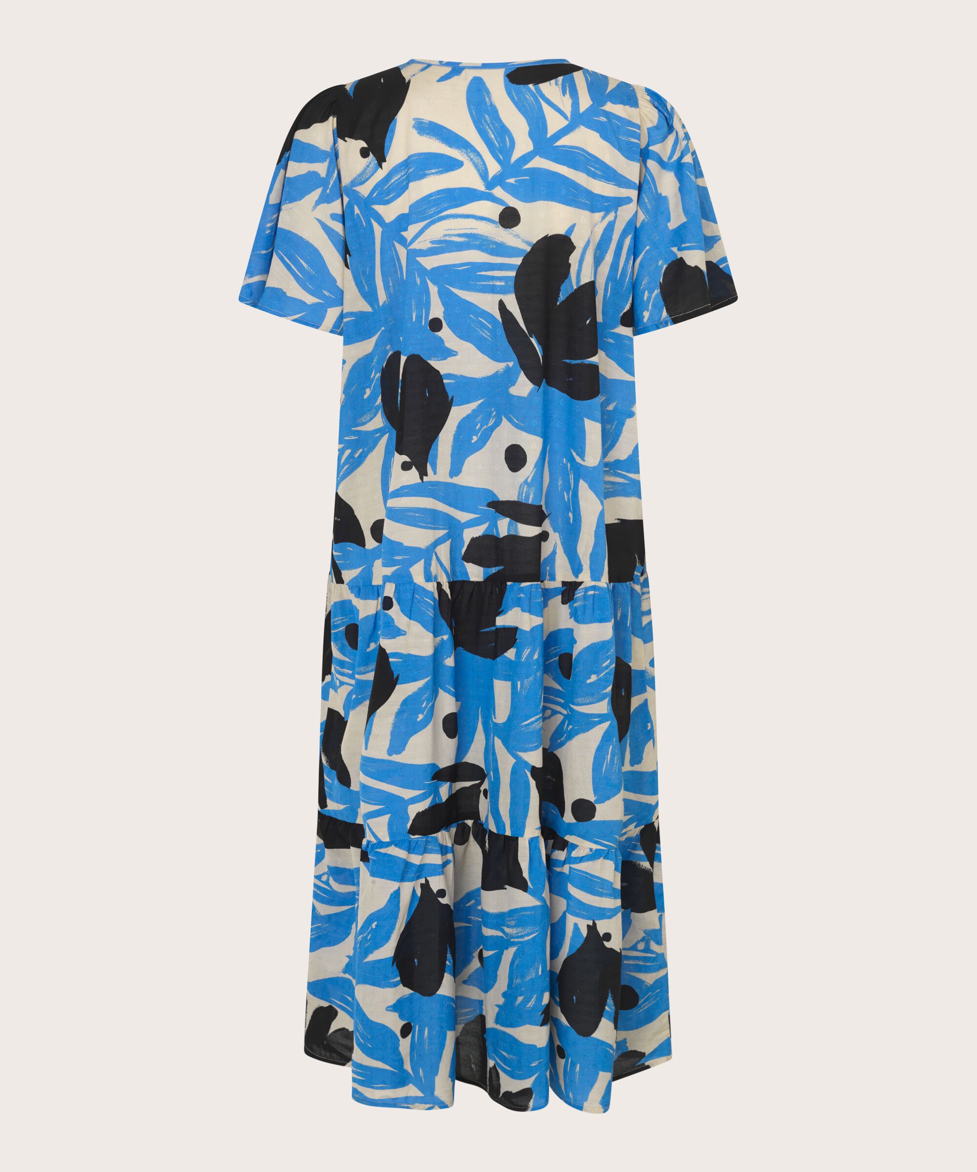 Bedrucktes Kleid aus Baumwollmischung mit Flügelärmeln, Marina