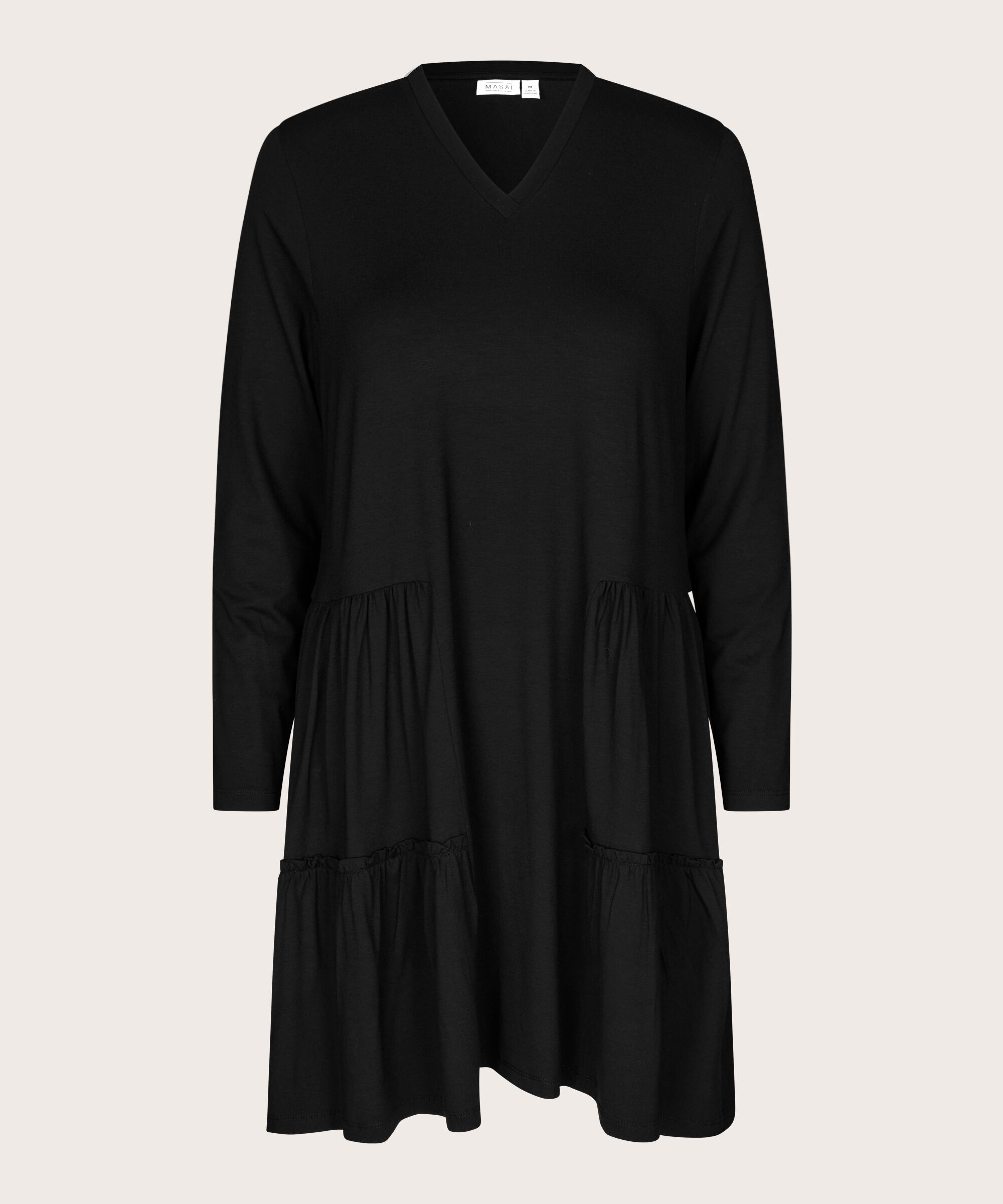 Jersey-Tunika mit zweiteiligem Rock, Black