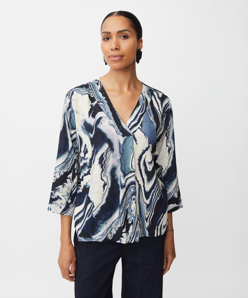 Viskosebluse Mit V-ausschnitt, Wisteria