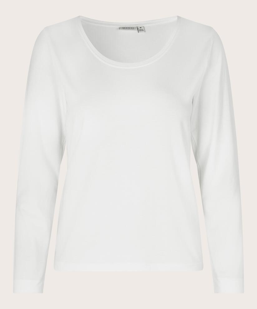 Weiches Jersey-top Mit Langen Ärmeln, Cream