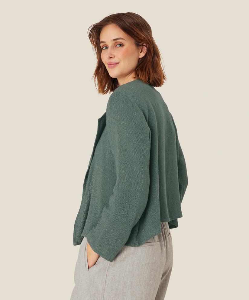 Kurze Jacke Aus Bouclé, Balsam Green