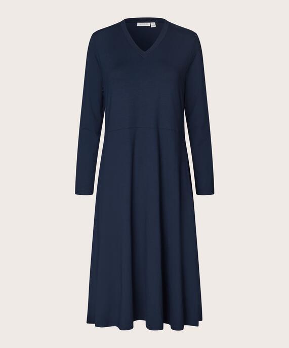 Jerseykleid Mit Langen Ärmeln Und Eingrifftaschen, Navy