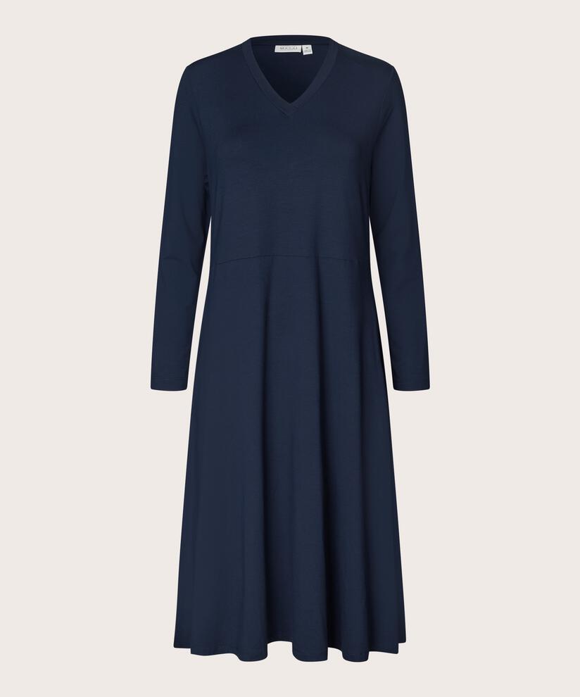 Jerseykleid Mit Langen Ärmeln Und Eingrifftaschen, Navy