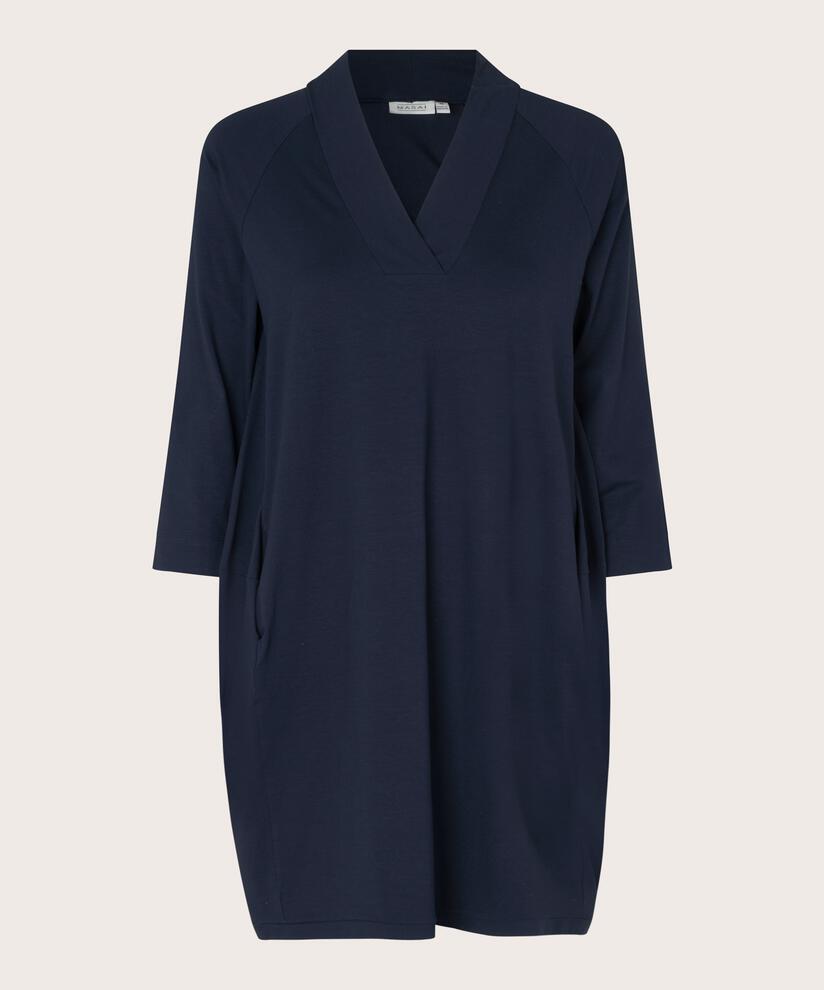 Jersey-tunika Mit 3/4-ärmeln, Navy
