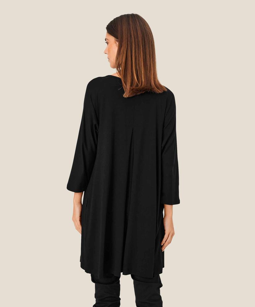 Jersey-tunika Mit Rundhals Und Eingrifftaschen, Black