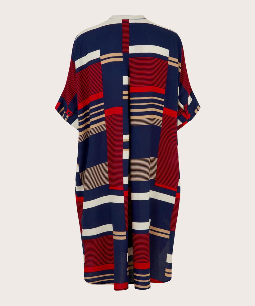 Kleid mit verdeckter Knopfleiste und Taschen, Maritime Blue