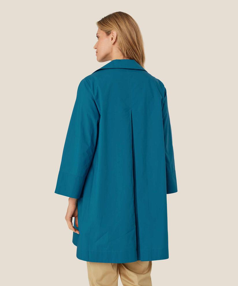 Baumwolltunika mit V-Ausschnitt und Eingrifftaschen, Celestial