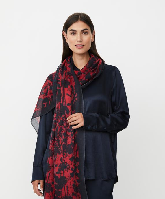 gemusterter Schal aus Wollmischung, Scarlet Sage