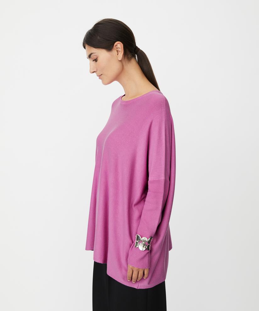 Oversize-pullover Mit Schmalen Ärmeln, Opera Mauve