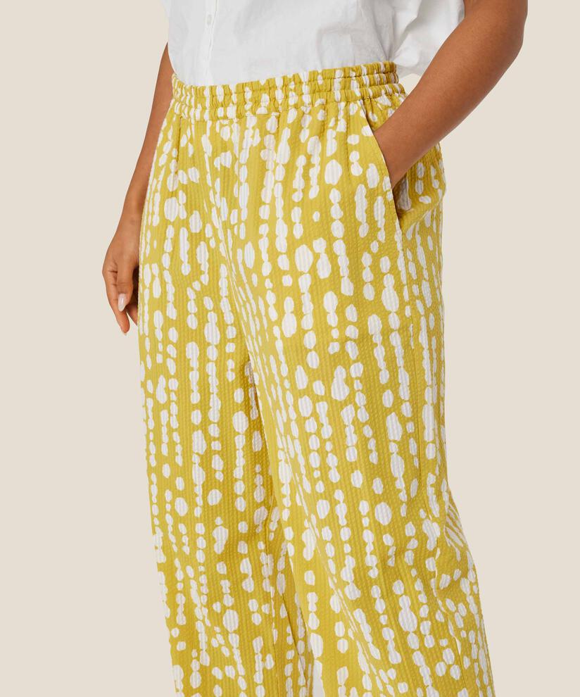 Bedruckte Baumwollhose mit elastischem Bund, Oil Yellow