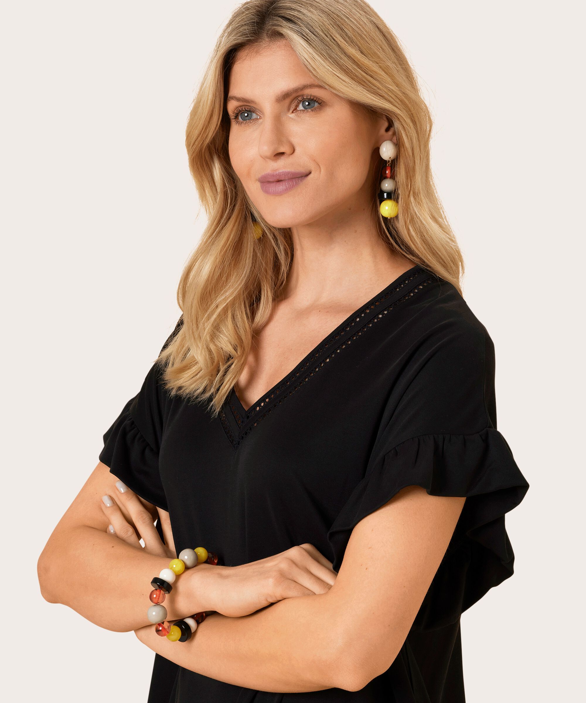 NYSAMA JERSEY KLEID, Black