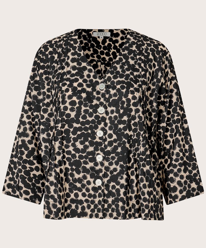 Bedrucktes Hemd aus Viskose mit Dreiviertelärmeln, Fog