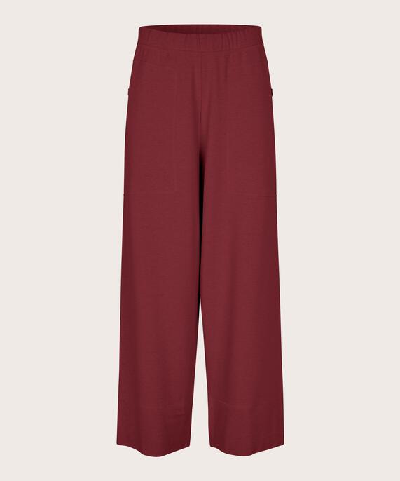 Jerseyhose mit Eingrifftaschen und Ziernähten, Tawny Port