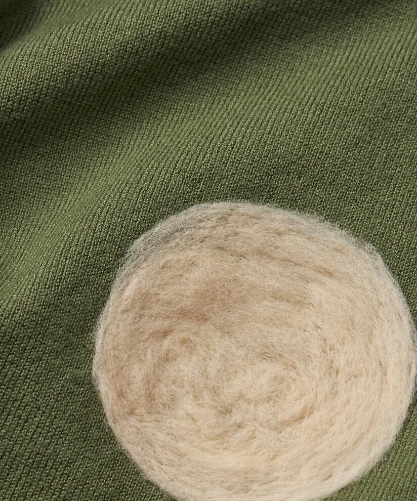 Feinstrick-Cardigan mit eingewebten Punkten, Loden Green