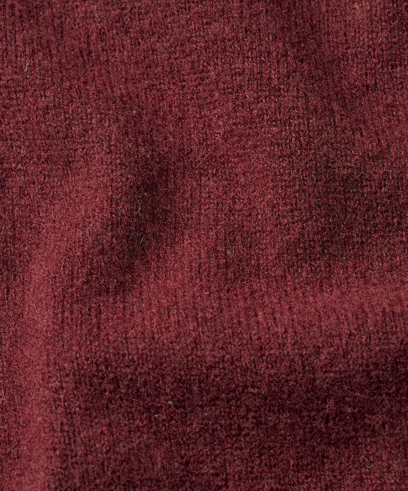 schulterfreier Strickpullover mit gerippten Kanten, Tawny Port