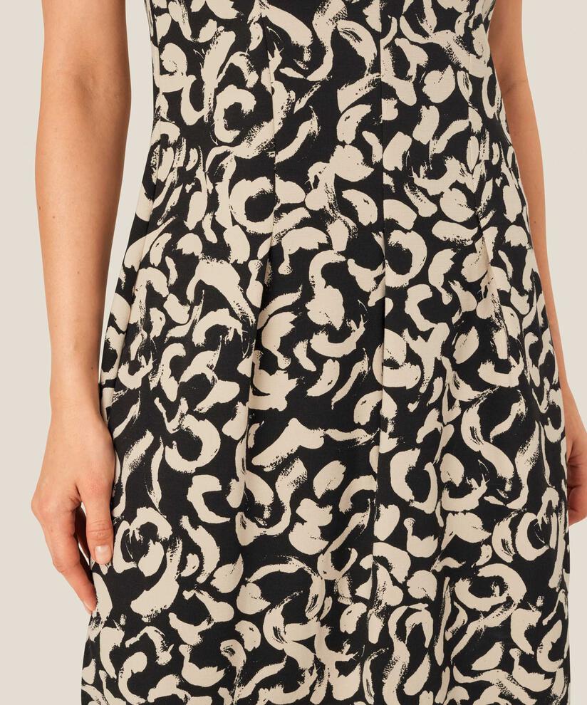 Tailliertes Jerseykleid ohne Ärmel, Black