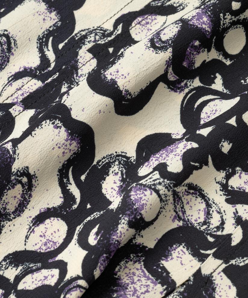 Bedrucktes Kleid mit Eingrifftaschen und Bändern, Meadow Violet