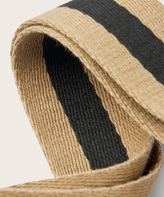 Gestreifter Stoffgürtel mit D-Ring-Verschluss, Safari