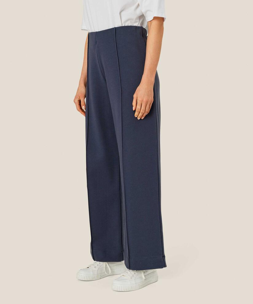 Jerseyhose mit genähten Bügelfalten und elastischem Bund, Mood Indigo