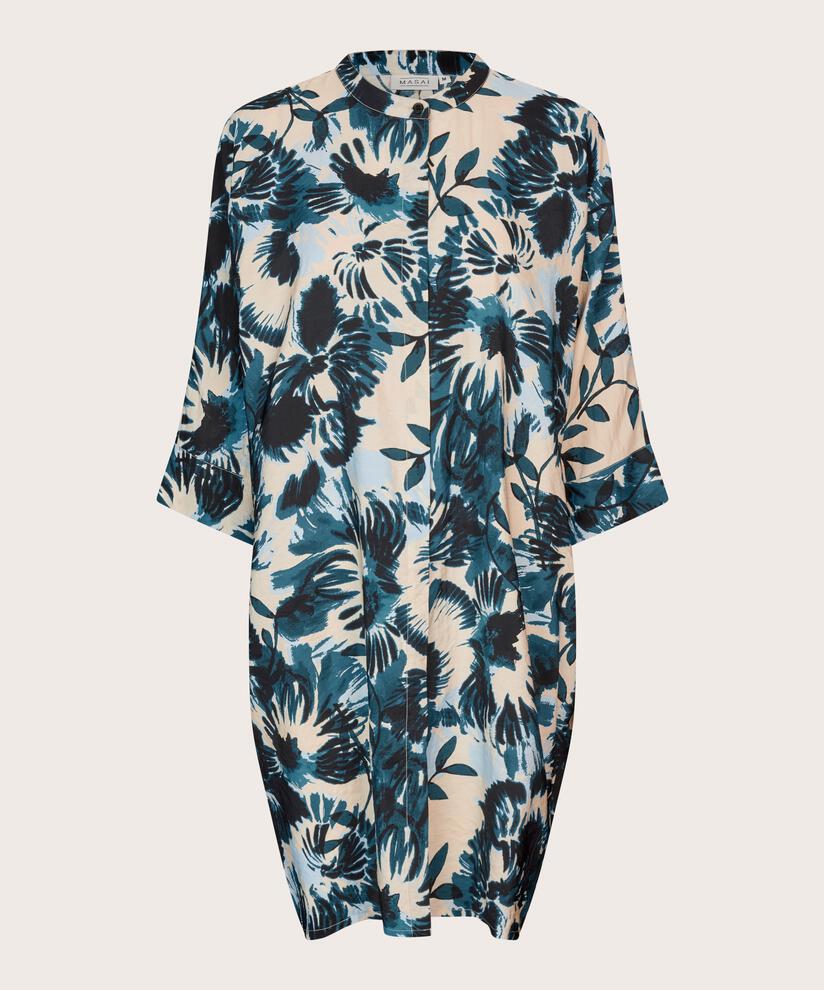 Bedrucktes Hemdblusenkleid aus Viskosemischung, Reflect Pond