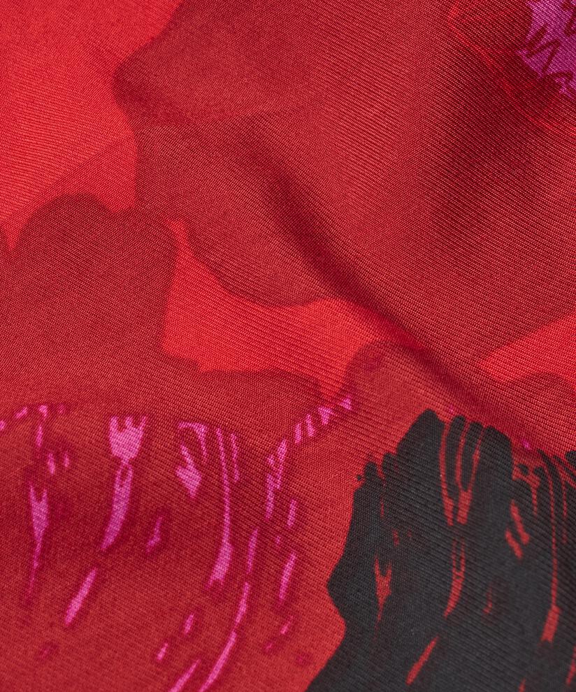 Bedrucktes Viskosekleid mit Rundhalsausschnitt, Haute Red