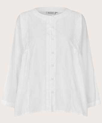 Baumwollhemd mit Falten an den Seiten, White
