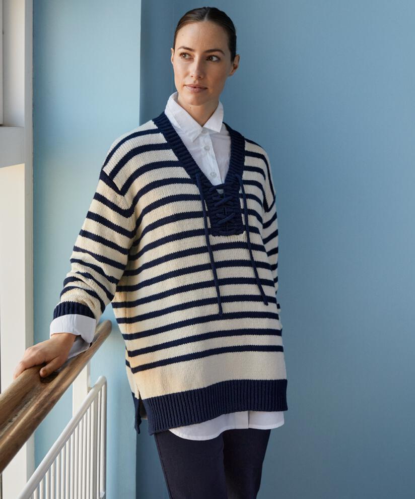 Frederikka Pullover, Whc/Navy blz