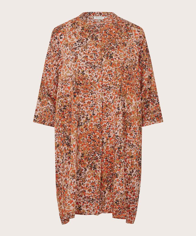 Gemustertes Hemdkleid Aus Viskose, Misty Rose