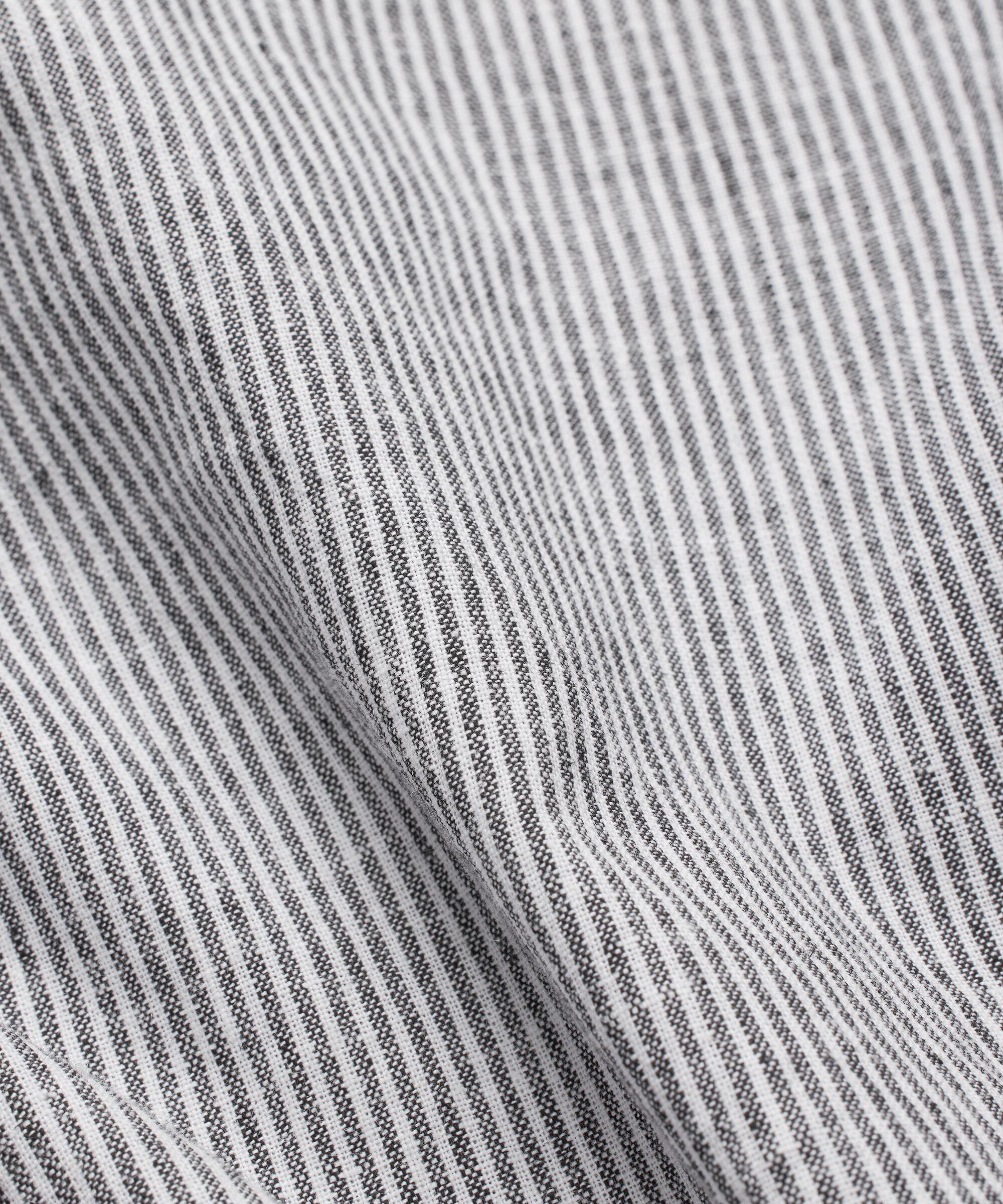 Gestreifte Hose aus Leinenmischung mit Gummizug hinten, Black