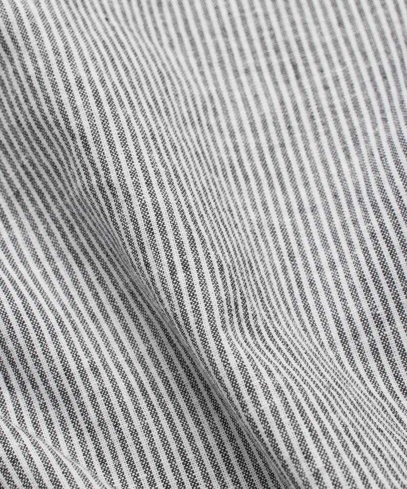 Gestreifte Hose aus Leinenmischung mit Gummizug hinten, Black