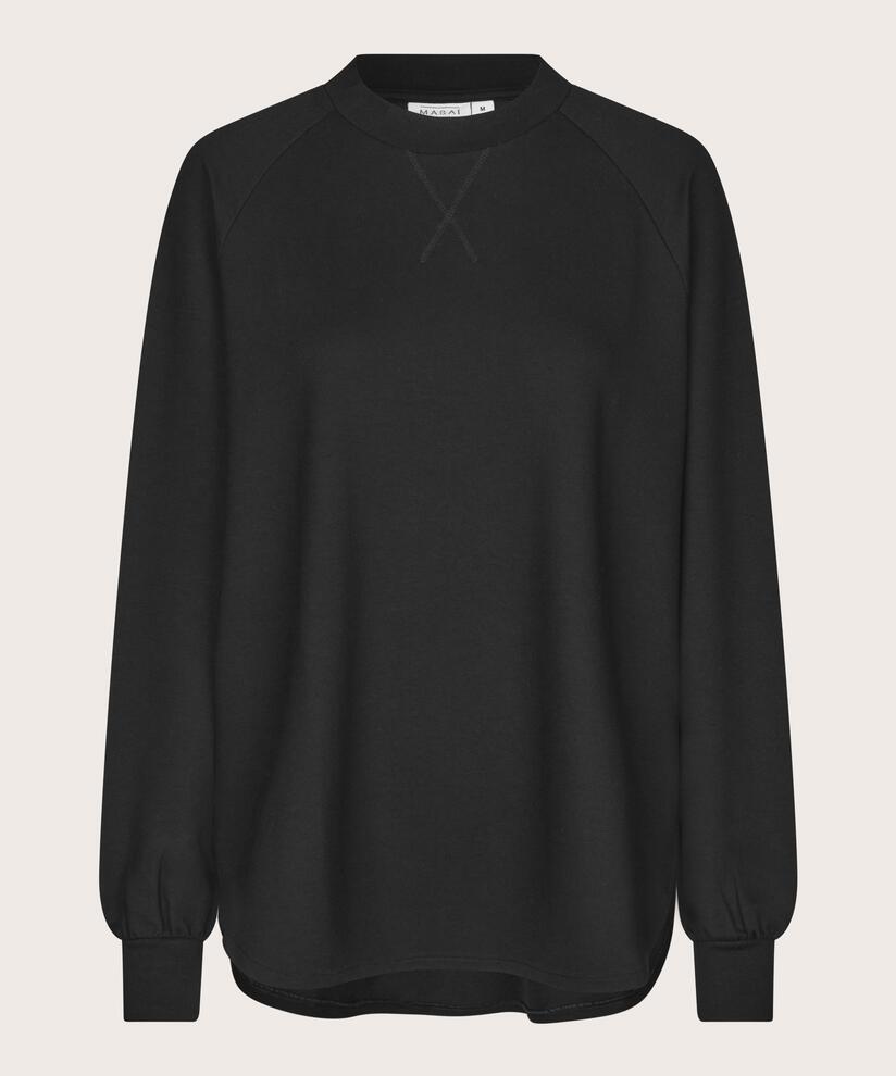 Langarmshirt aus Baumwollmix, Black
