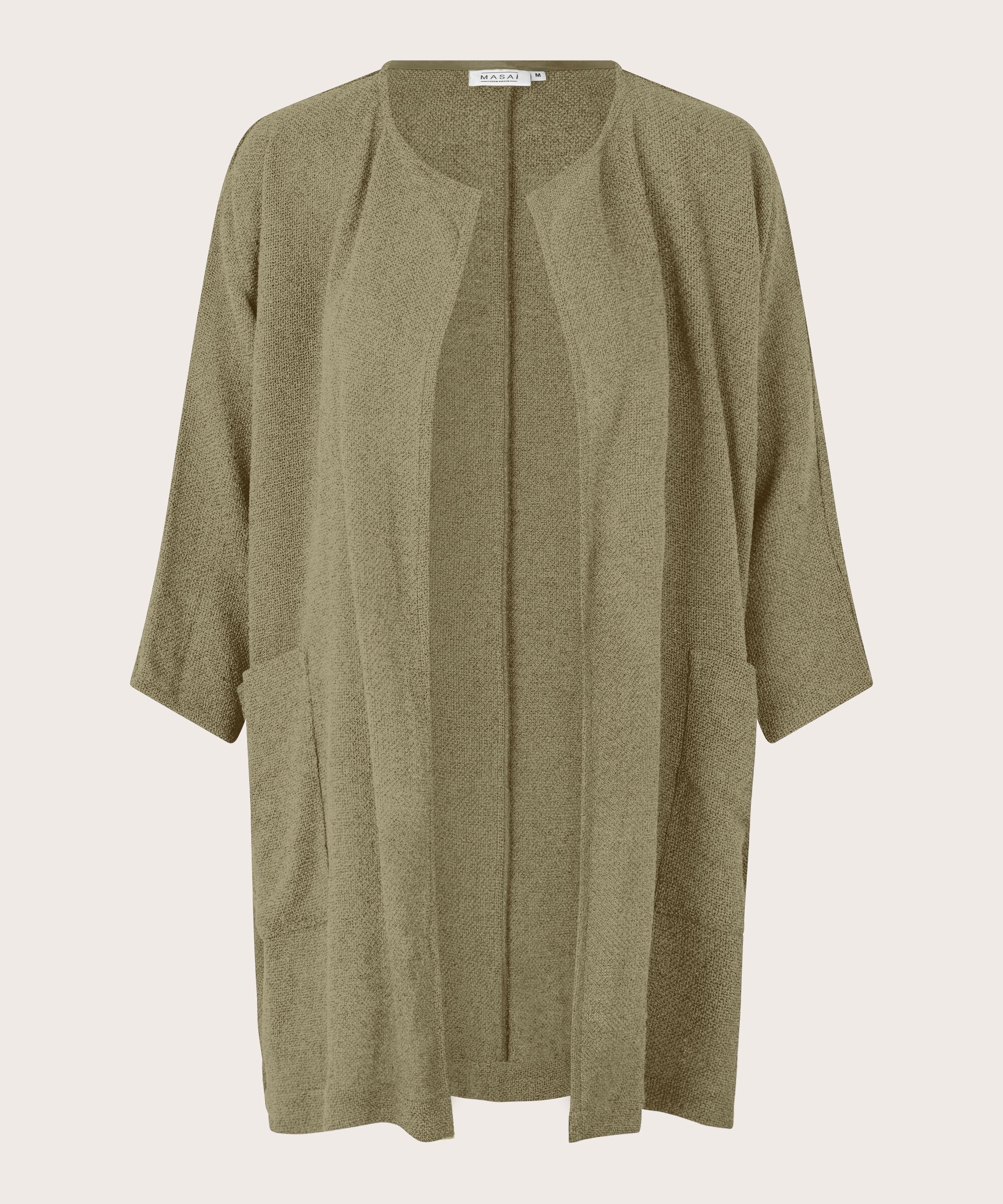 Lange Jacke Aus Bouclé, Vetiver