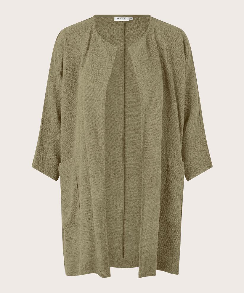 Lange Jacke Aus Bouclé, Vetiver