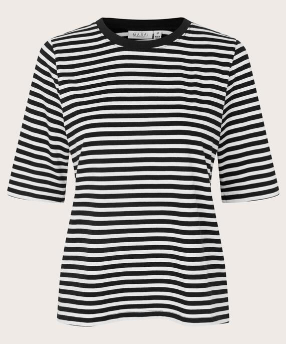 T-Shirt mit Rundhals und 1/2 Ärmeln, Black