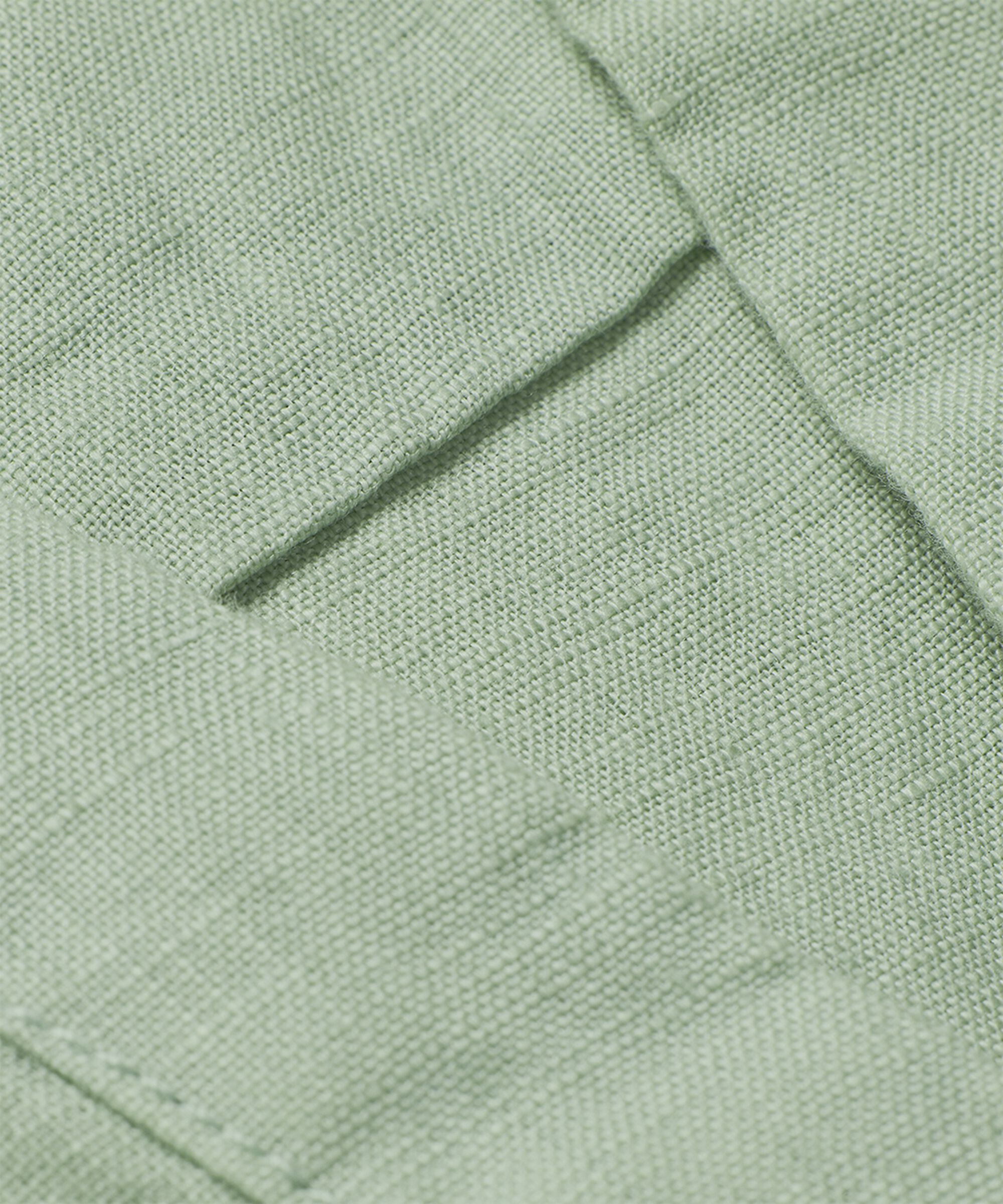 Leinenkleid mit V-Ausschnitt und Eingrifftaschen, Frosty Green