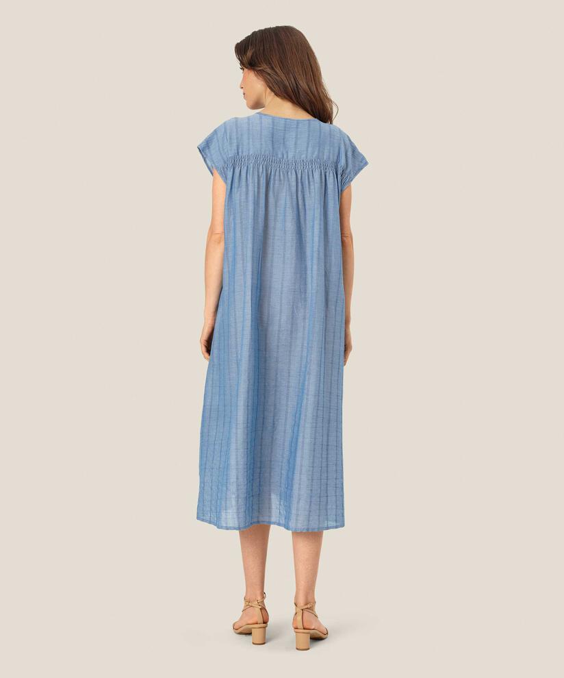 Durchgeknöpftes Baumwollkleid mit dekorativen Taschen, Nebulas Blue