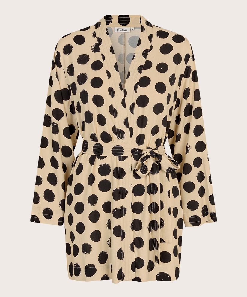 Gepunktete Jacke mit Bindeband in der Taille, Fog